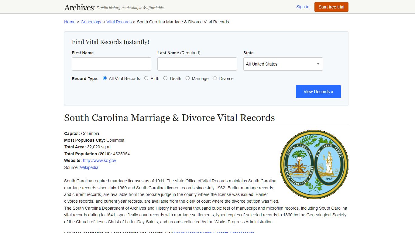 South Carolina Marriage & Divorce Records | Vital Records