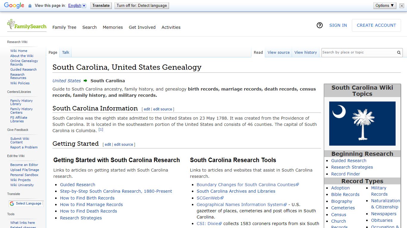 South Carolina, United States Genealogy • FamilySearch